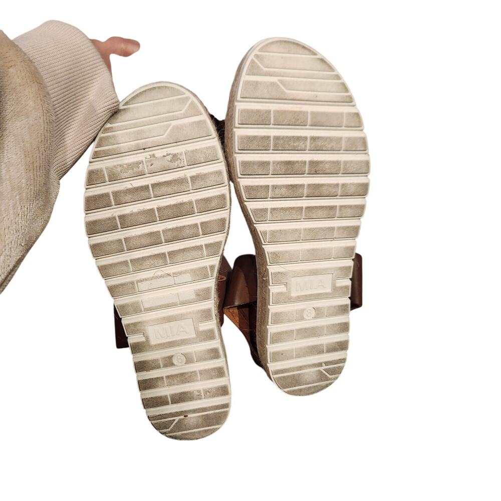 NWOB (Display Pair) Mia Candace Platform Espadrilles Sandal Sz 8 Tan And Brown - Picture 7 of 8